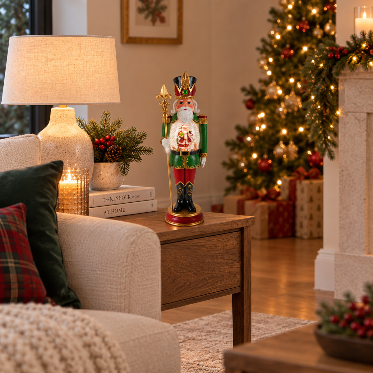 Soldado Quebra-Nozes Decorativo de Natal com Luz