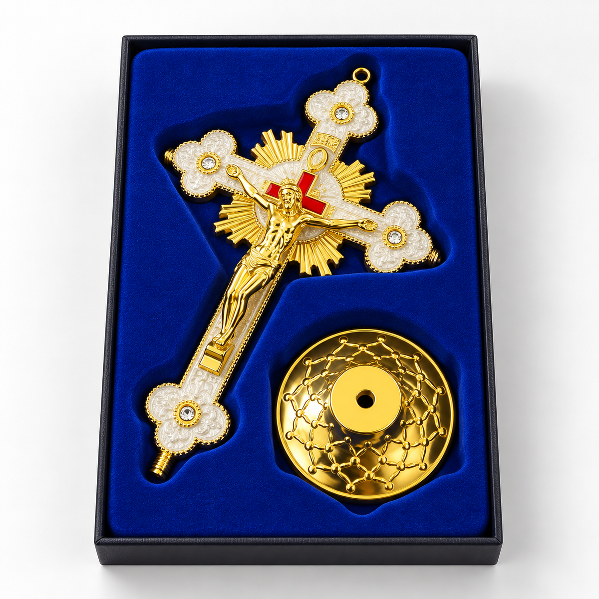 Crucifixo Religioso Ouro Branco