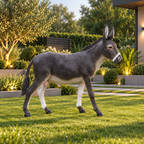 Burro Decorativo em Fibra para Jardim