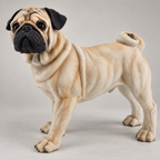 Cão Pug em Resina
