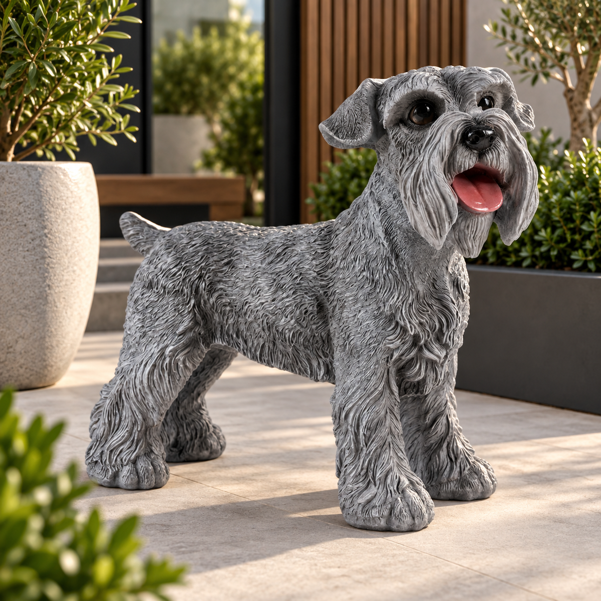Cão Schnauzer em Resina