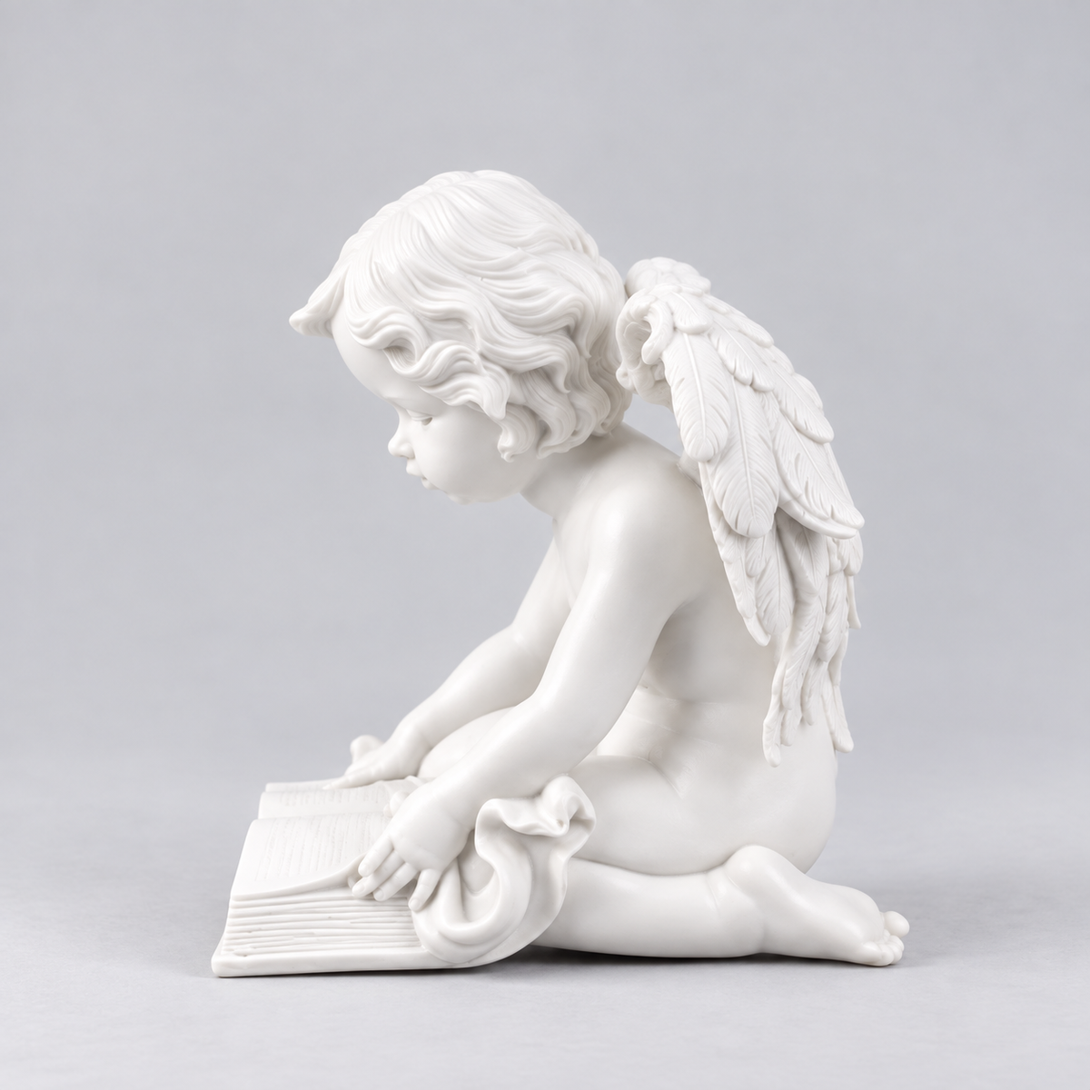 Anjo com Livro em Marfinite