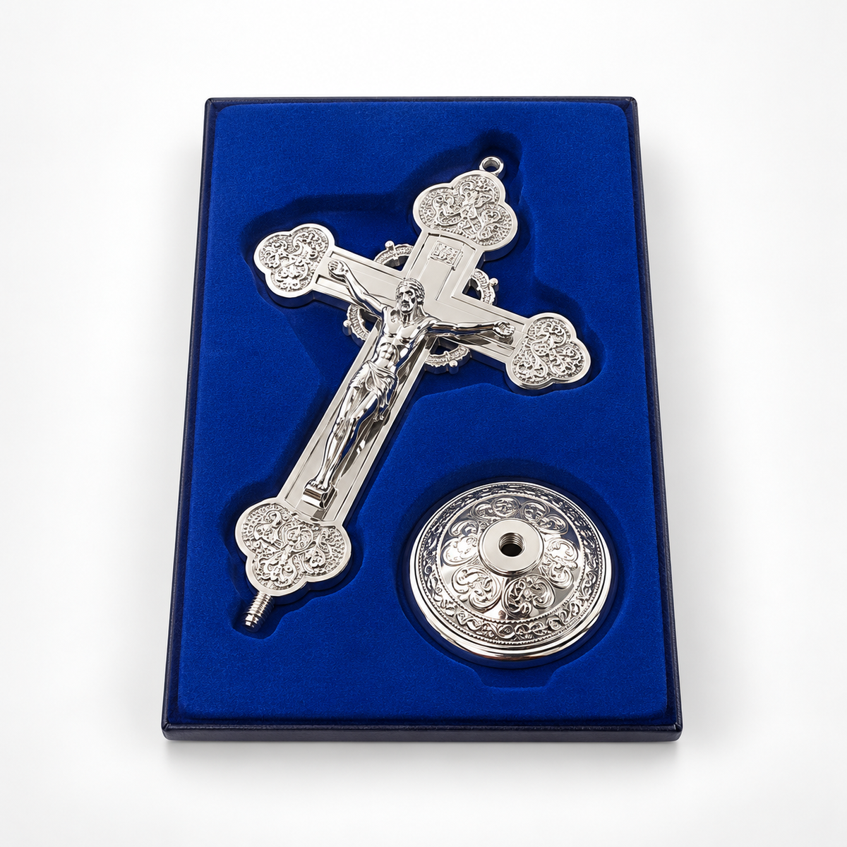 Crucifixo Religioso Prateado