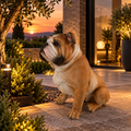 Cão Bulldog em Resina