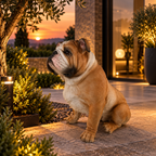 Cão Bulldog em Resina