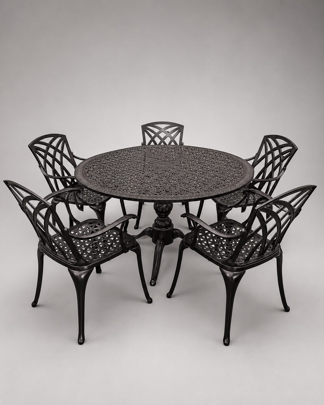 Conjunto Mesa Pata de Galo em Fundição de Alumínio