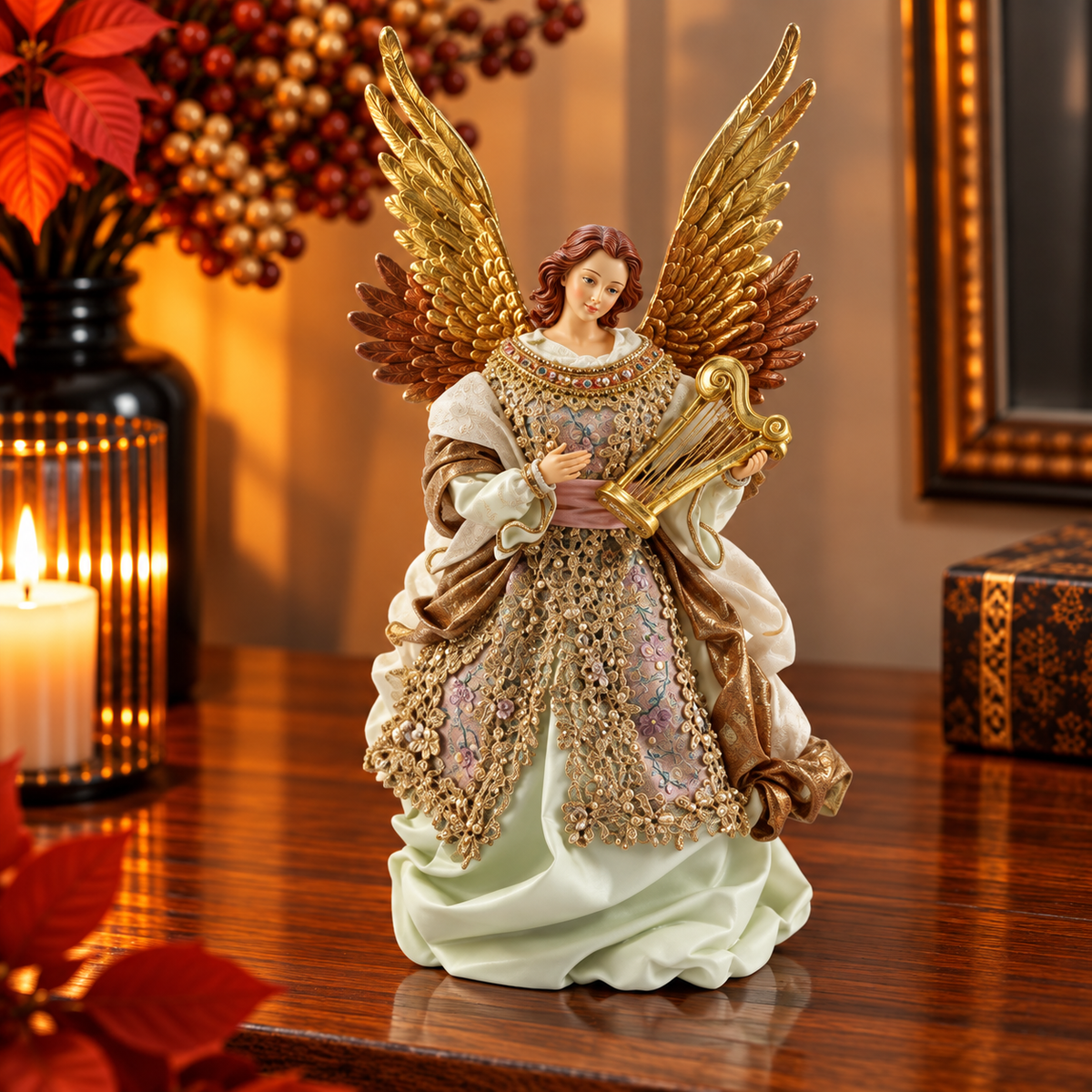 Anjo Decorativo com Instrumento Musical