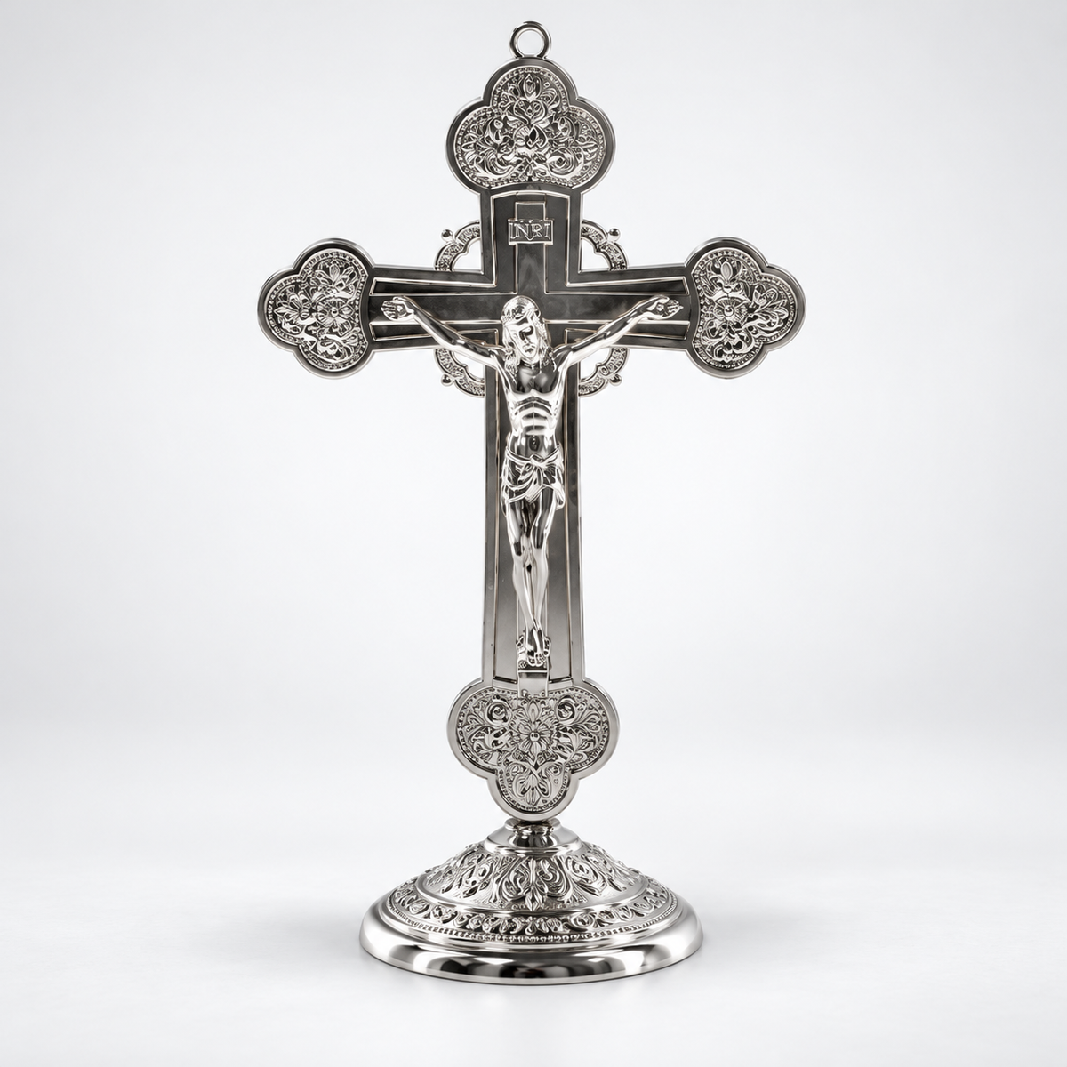 Crucifixo Religioso Prateado