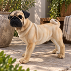 Cão Pug em Resina