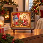 Televisão Decorativa de Natal com Luz – Estilo Vintage